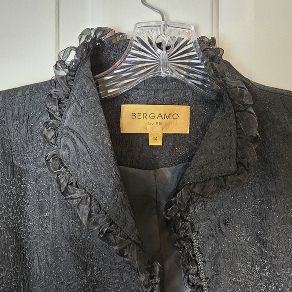 BERGAMO Women Black Elegant Jacket Size Large - Picture 10 of 13